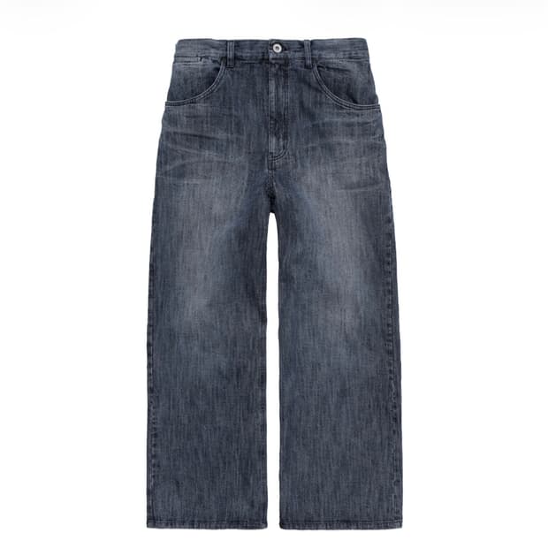 3) 폴리테루 에이지드 고시마 데님 팬츠 워시드 미드 인디고