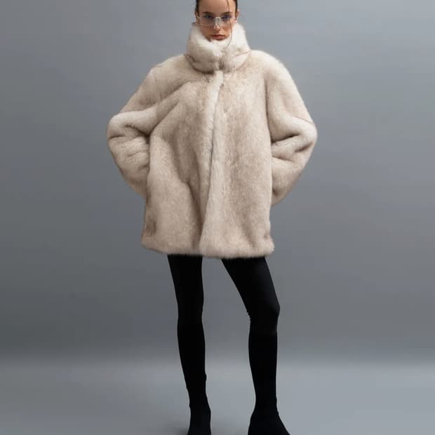 더포르타 퍼자켓 SOFT FUR JACKET, IVORY