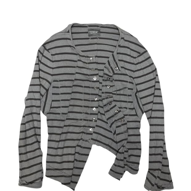 타카히로미야시타 더 솔로이스트 스트라이프 롱 슬리브 가디건 OS