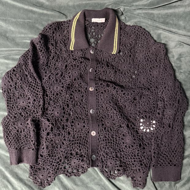 23ss 지에다 플라워 크로쉐 가디건