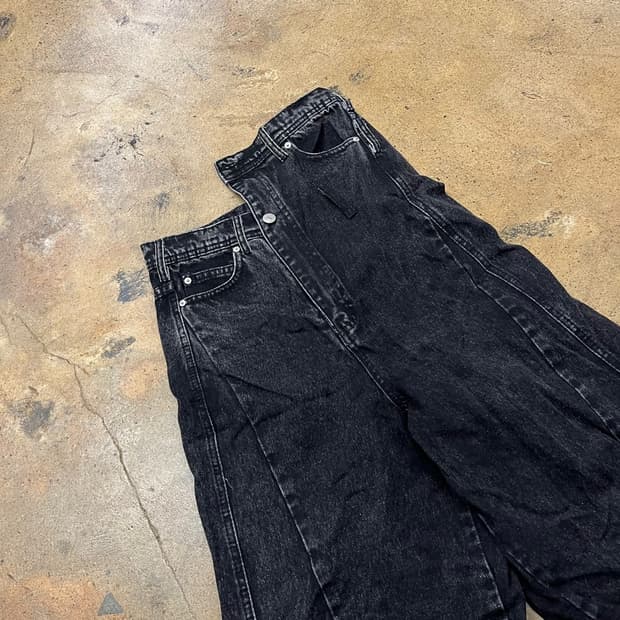 [정품/S] MIXXIN 블랙 워싱 데님 팬츠 와이드핏 b14