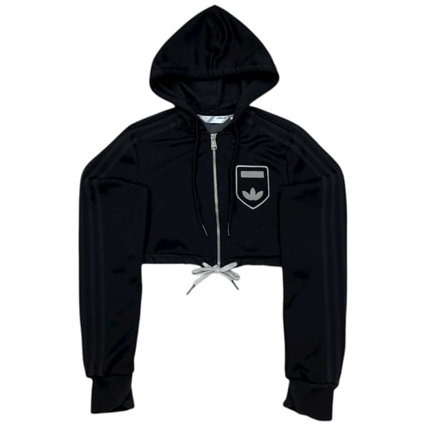 아디다스 빈티지 Y2K 딱붙핏 크롭 후드집업 자켓 블랙 XS 85