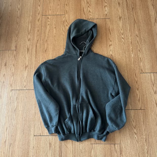 러셀 회색 후드 집업 XL 90s