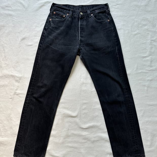 90s 리바이스 501 여성 흑청 블랙 데님 30 Made in USA