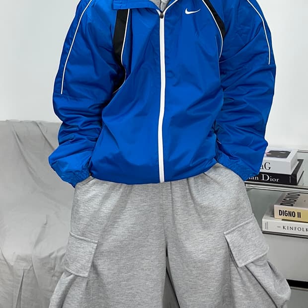 나이키 00s 블루 오버핏 바람막이