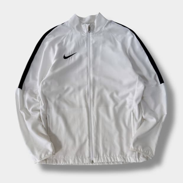 나이키 루즈핏 미니멀 화이트 스우시 트랙 바람막이 자켓 