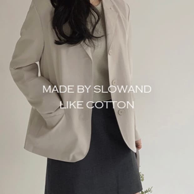 (미착용, 새상품) 슬로우앤드 made. 라이크 코튼 싱글자켓