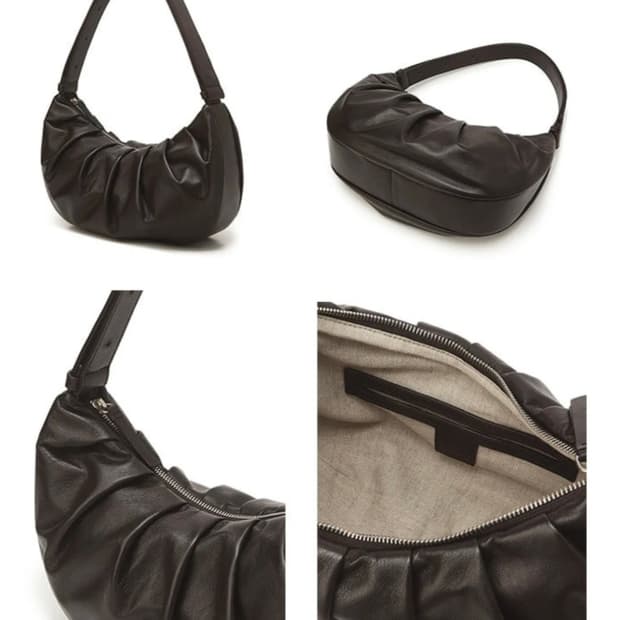 던스트 양가죽 만두백 유니섹스 가방 호보백 클래식브라운