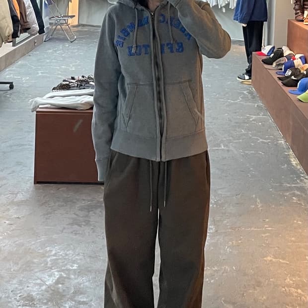 아베크롬비앤피치 아치로고 그레이 후드집업 H1258