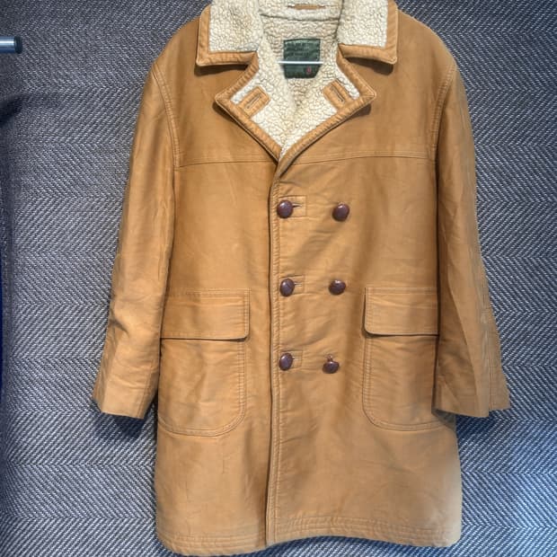 70s 반잭 셰얼링 더블 덱자켓 코트 VAN JAC