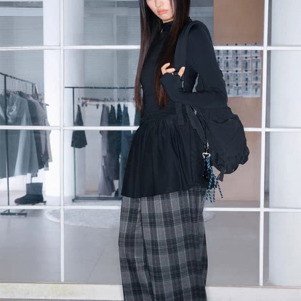 코이세이오깔 체크 팬츠