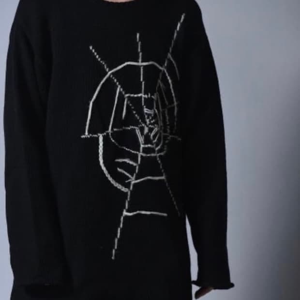 요지야마모토 블랙스캔들 스파이더 웹 니트