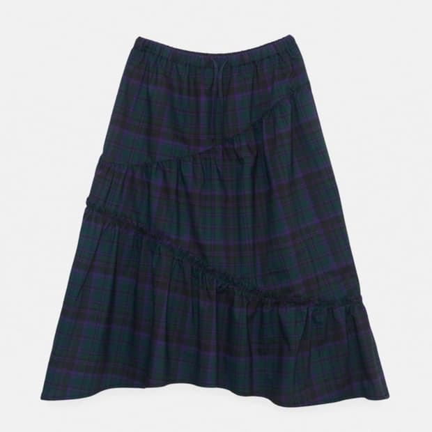 엔조블루스 클래식 체크 셔링 스커트