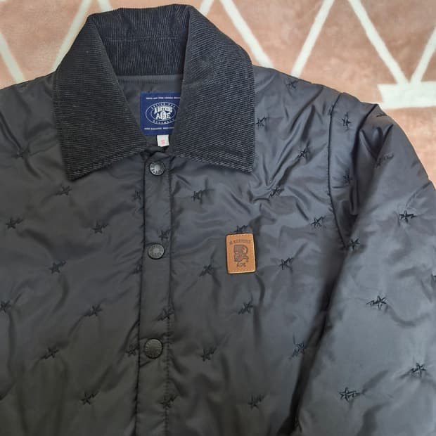 베이프 퀄팅 자켓 블랙 경량 패딩