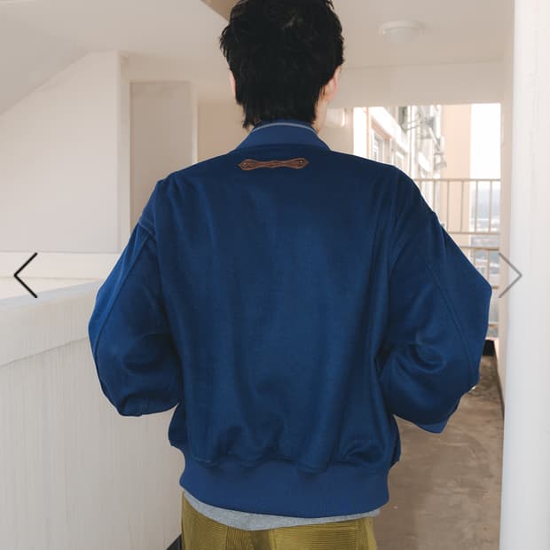 [L] 카럭터 울 블루종 블루