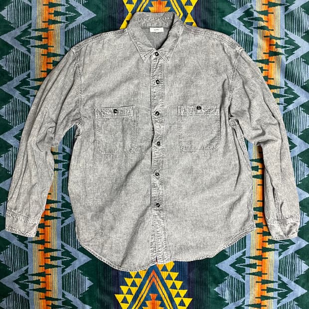 BEAMS Work Shirt  Gray Washed M