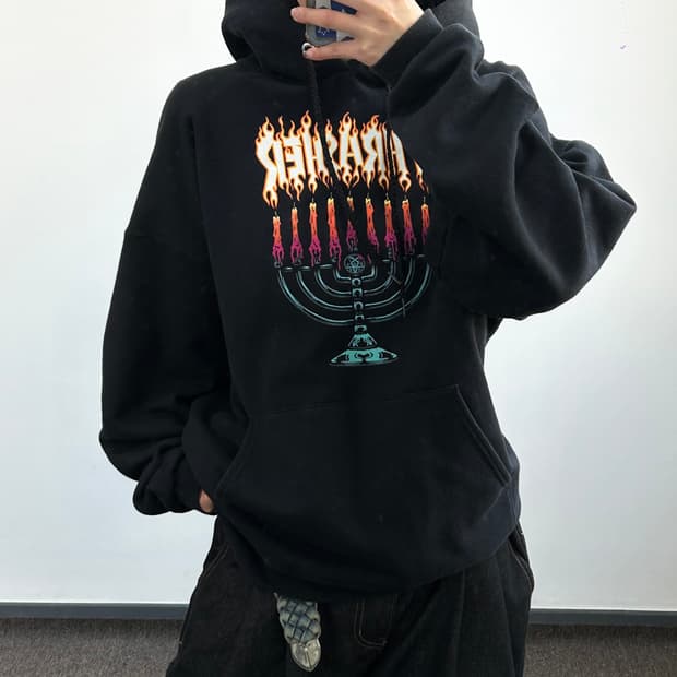 Thrasher 트레져 프린팅 블랙 후드티 