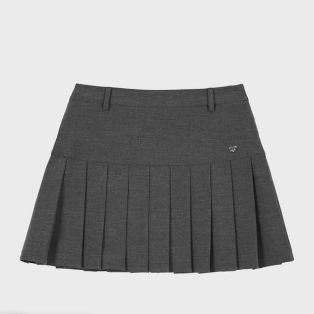 알키알카 판넬 플리츠 스커트 그레이