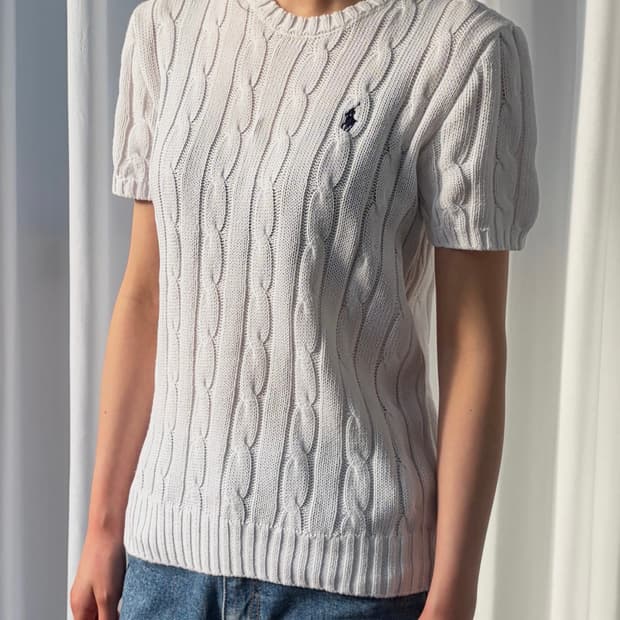 [S]폴로 랄프로렌 피마코튼 케이블 반팔 니트