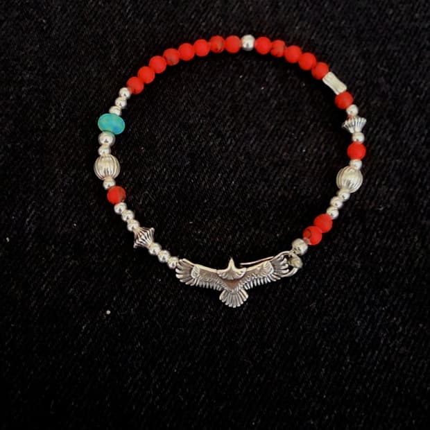 3Cross silver free egle Navaho bracelet