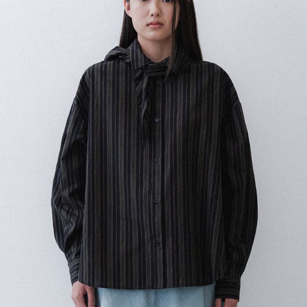 에핑글러 스카프 셔츠 스트라이프