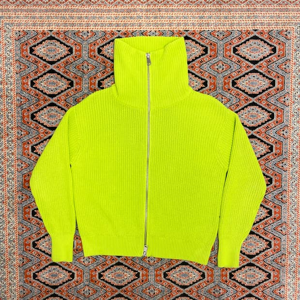 자라 라임 니트 투웨이 집업 남성XS