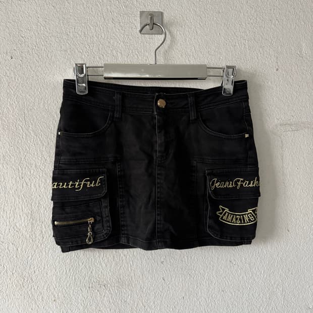 Utility cargo mini skirt