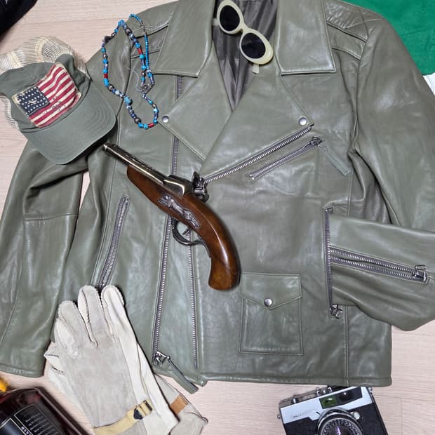 (U.K)바이크 라이더 자켓 가죽 점퍼 핸드메이드 레더자켓