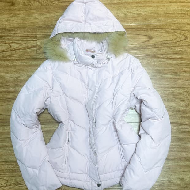 빈티지 딸기우유 핑크 퍼 패딩 코트 히메갸루 로걀 라떼 리즈리사깔 모리걸