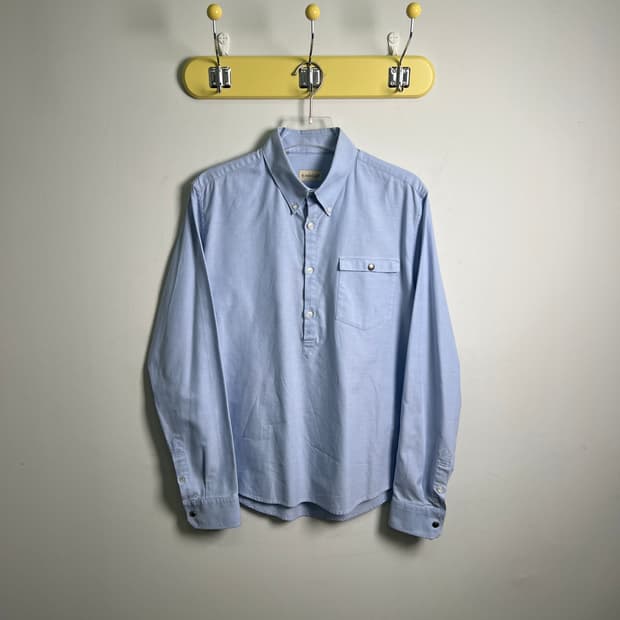 몽클레어 라이트 블루 버튼다운 칼라 풀오버 셔츠 M