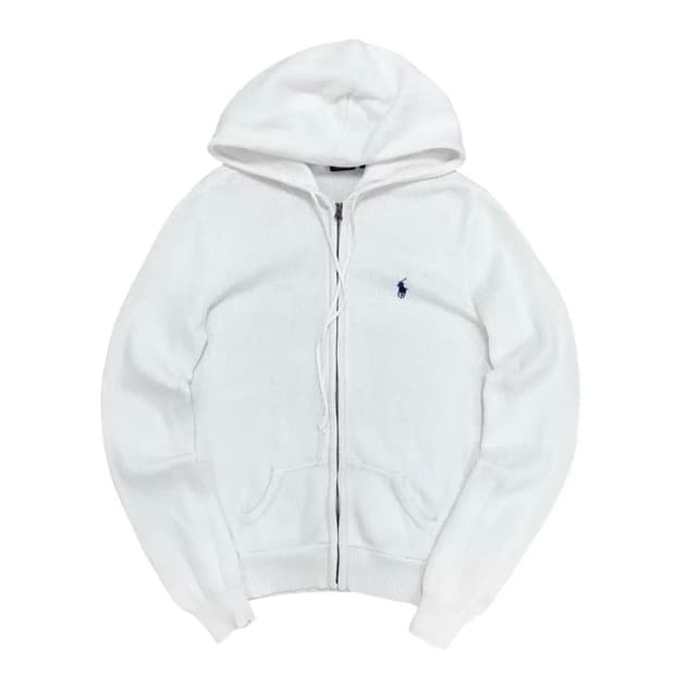 폴로 우먼스 코튼 니트 후드집업