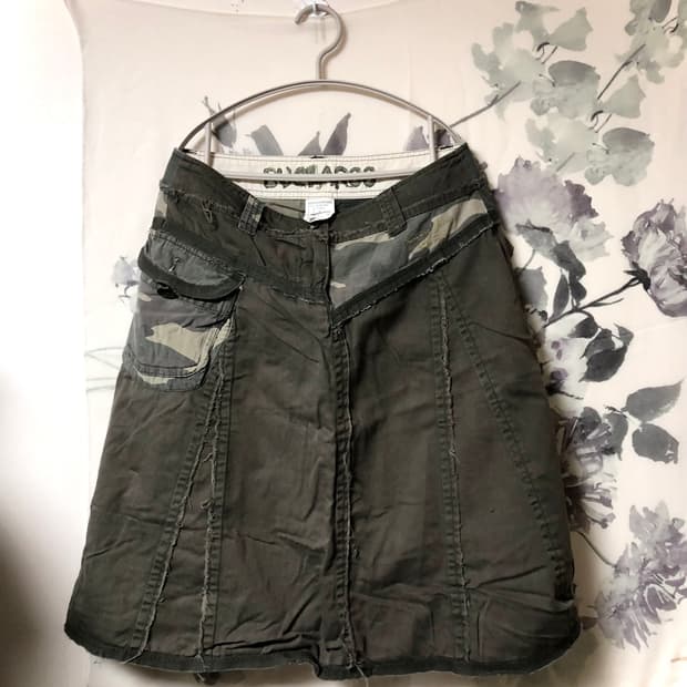 버카루 빈티지 스커트 카고 모리 패치워크