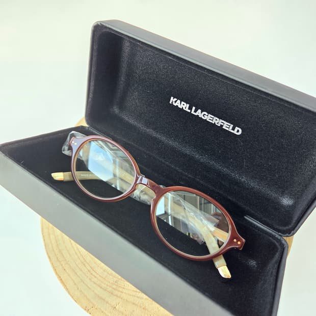 칼라거펠트 볼드 안경테 브라운 뿔테 투톤