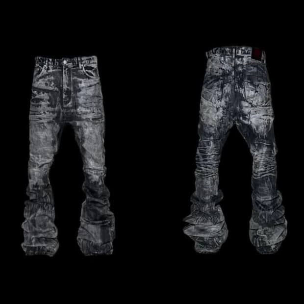 Emostanceclub 펜타그램 코티드 플레어진