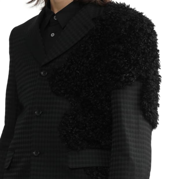 새상품 꼼데가르송 옴므플러스 숄더퍼 블레이져 S