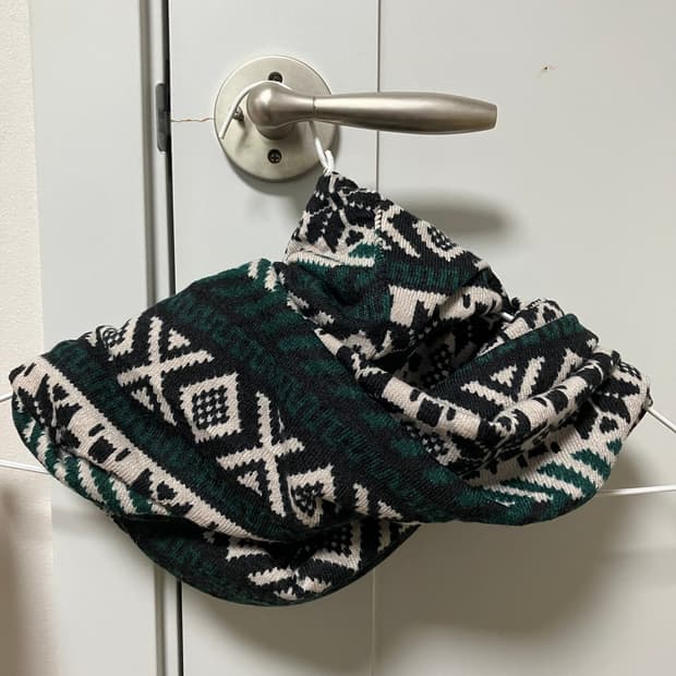 녹색 노르딕 니트 머플러