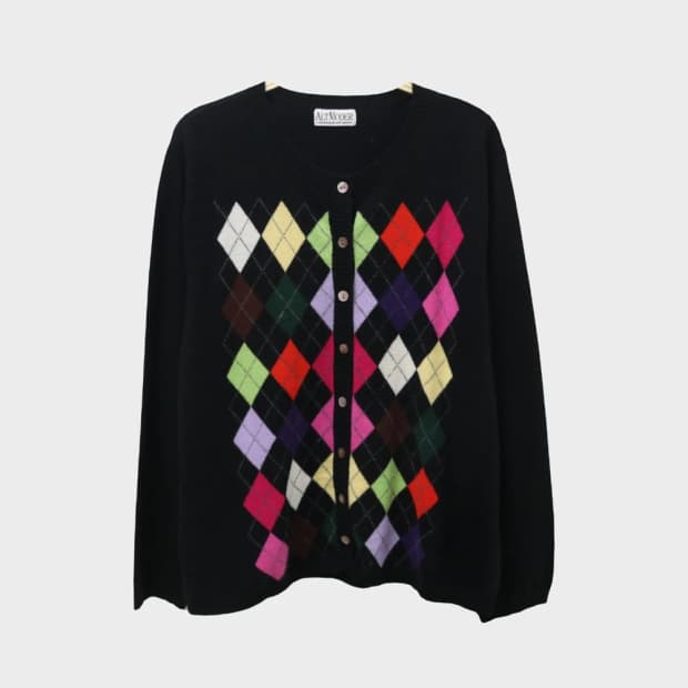 ALT MODER 아가일 캐시미어 니트 가디건 62228