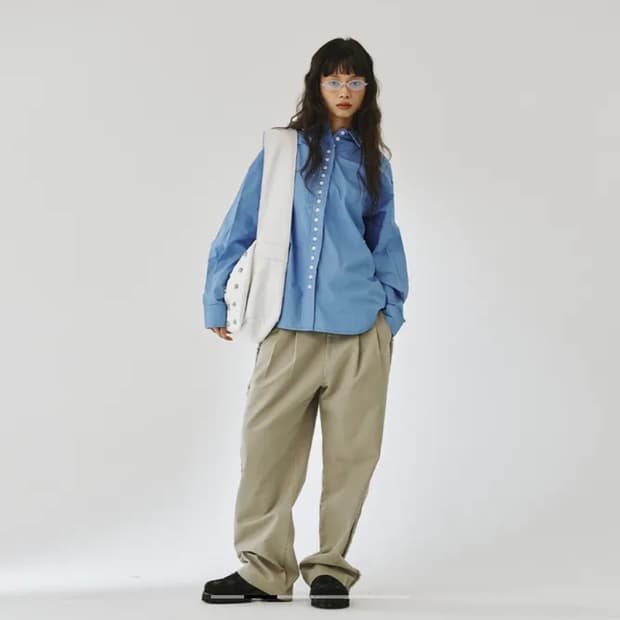 플리즈프로젝트 paper button shirt