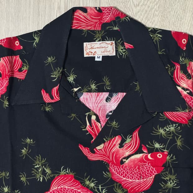 빈티지 금붕어 하와이안 셔츠 M (90~95정도)