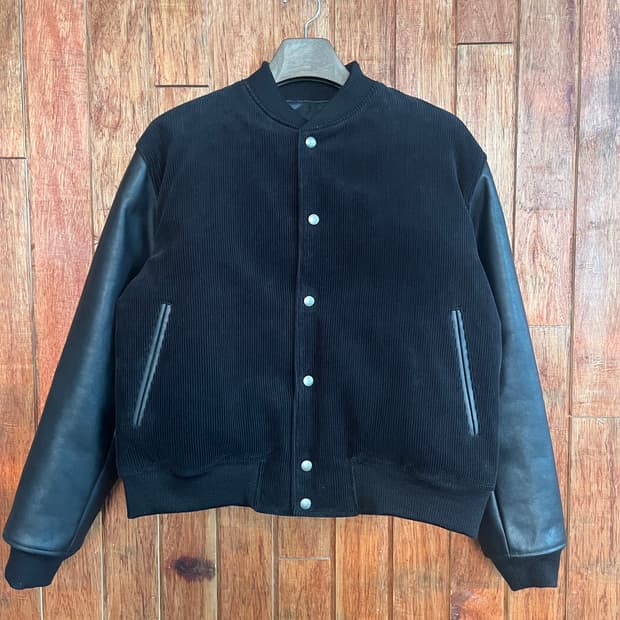 ANDROS 코듀로이 소가죽 소매 크롭자켓