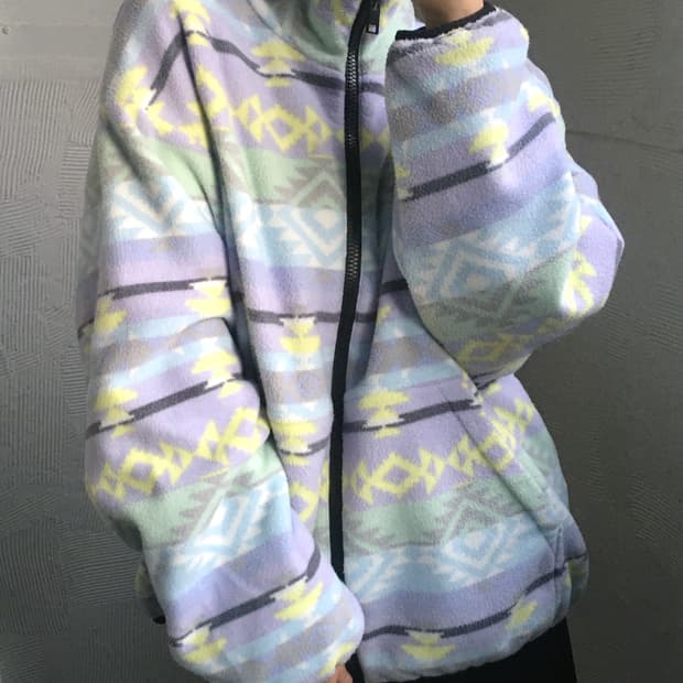 MSGM 지퍼업 퍼널 넥 자켓