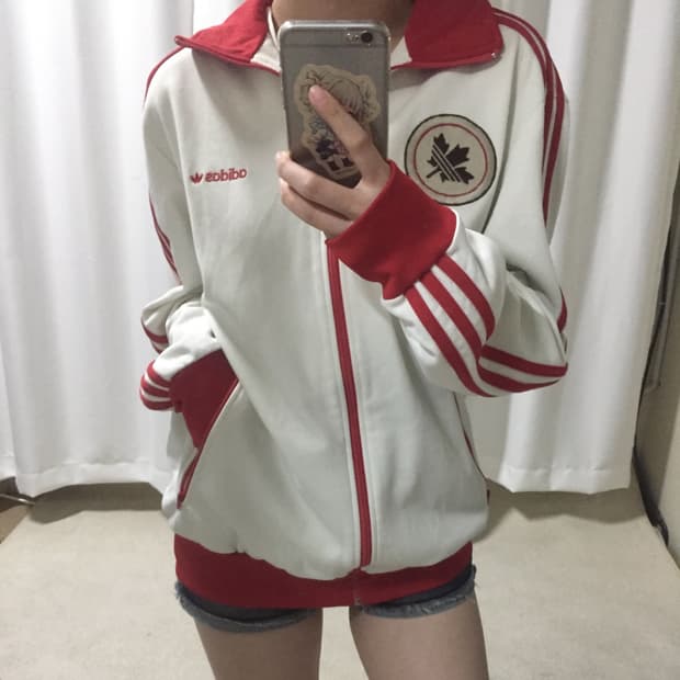 아디다스 캐나다 흰빨 화이트 레드 트랙탑 져지