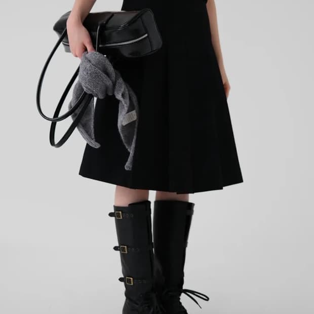 어텀 울 하프 스커트 블랙 S