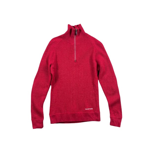montbell 레드컬러 하프집업니트