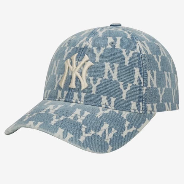 엠엘비 MLB 모노그램 데님 볼캡 NY (BLUE)