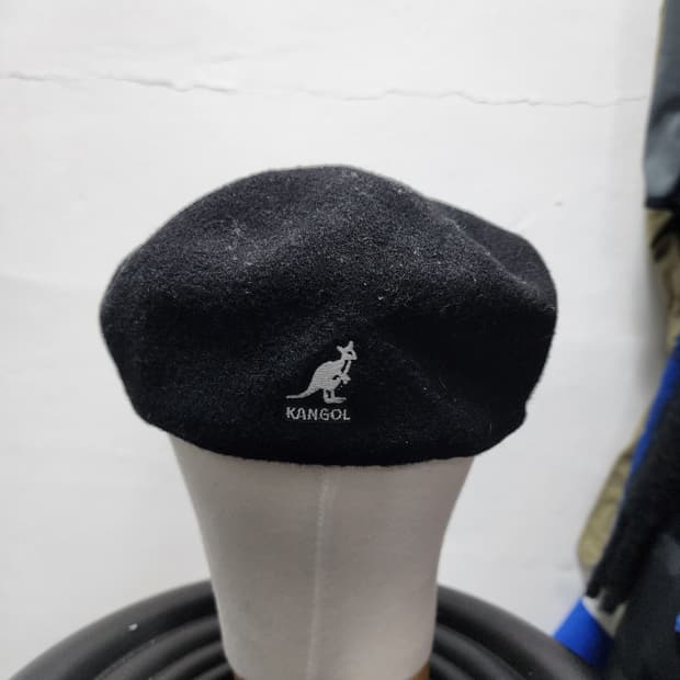 캉골 wool 블랙 헌팅캡