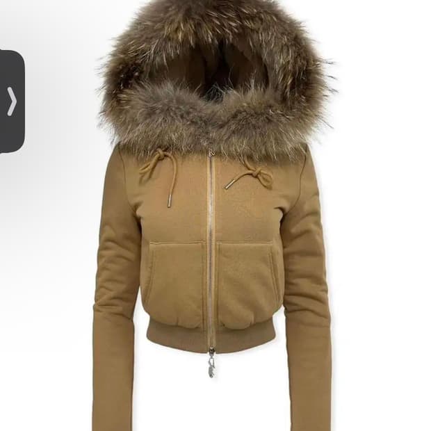 페일제이드 카멜 울프죠 퍼 후드 집업