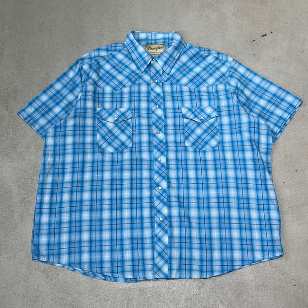 랭글러 웨스턴 체크하프셔츠 s10595