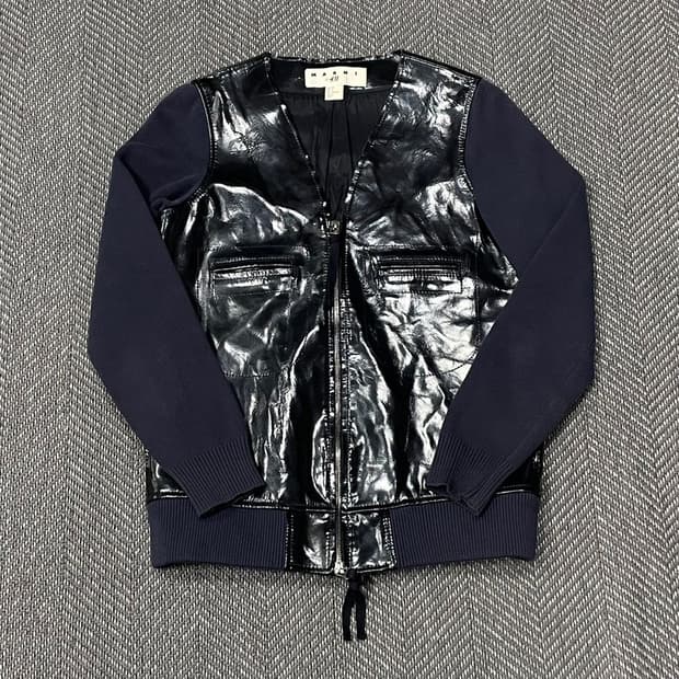 마르니 h&m 콜라보 레더 블루종 v0121