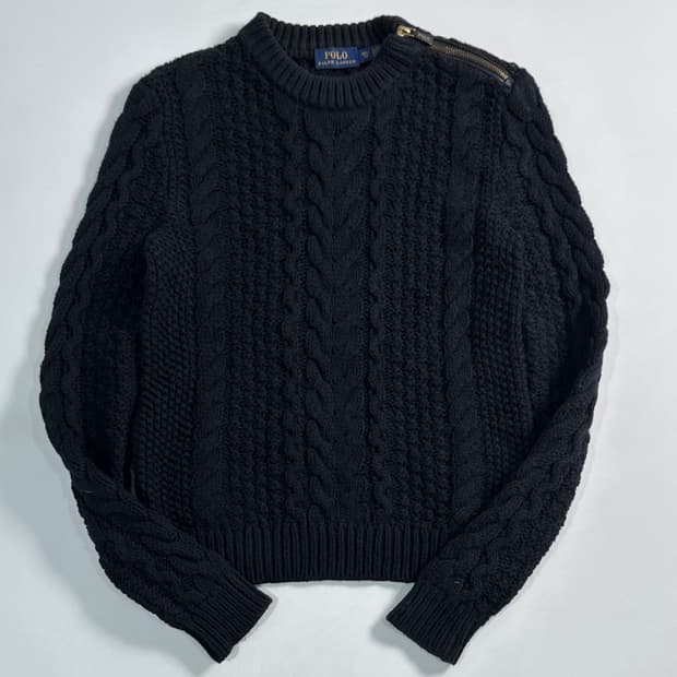 폴로 랄프로렌 케이블 블랙 니트